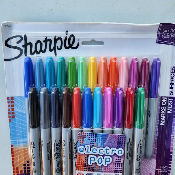 New SHARPIE Electro Pop Permanent Markers Fine Point Assorted Colors 24 Count Li - Picture 14 of 16